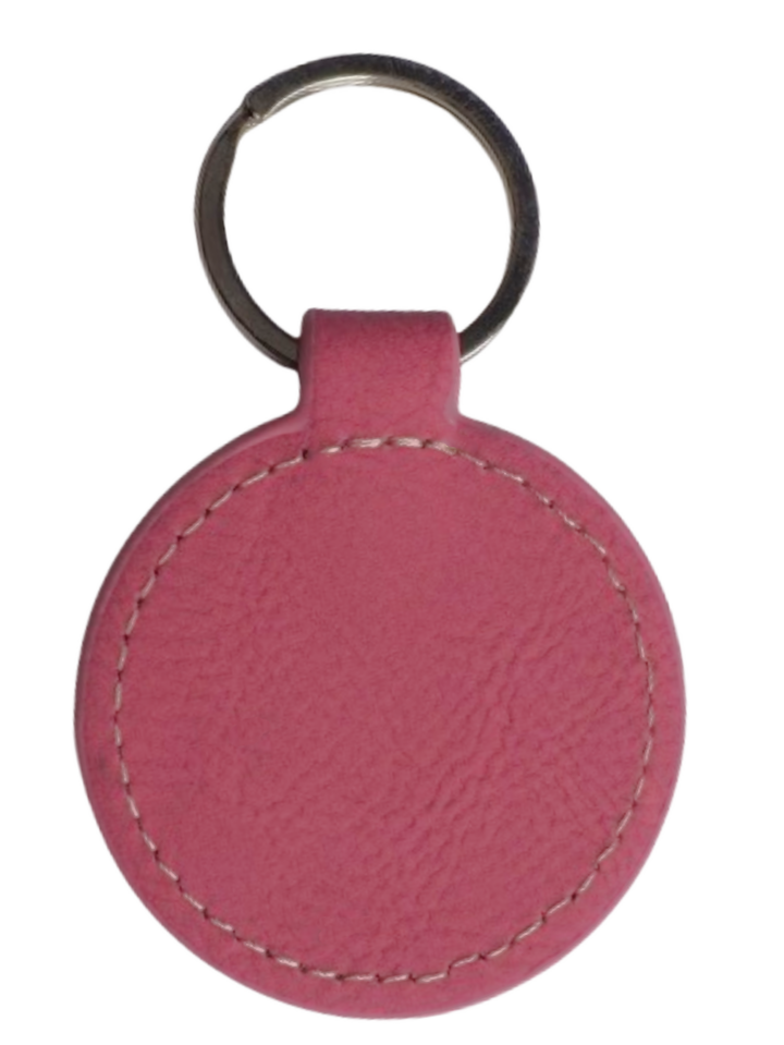 2 Piece Mauve Flower Faux Leather Key Ring