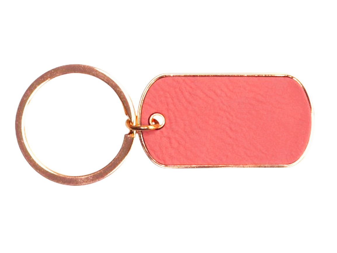 Pink Faux Leather Keyring