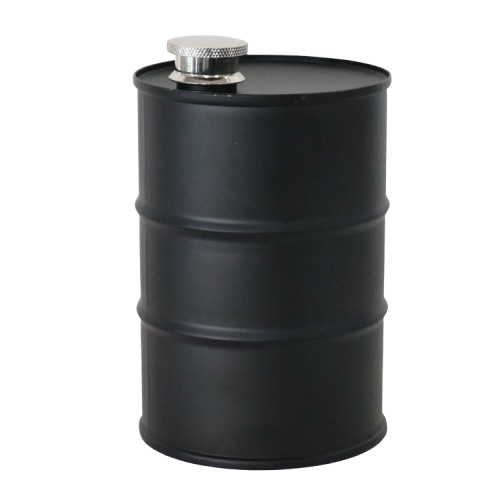 Matte Black Oil Drum Hip Flask
