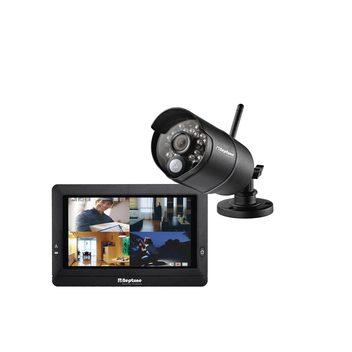 Neptune Cctv Kit Hd Camera & 7' Monitor 2.4ghz Black