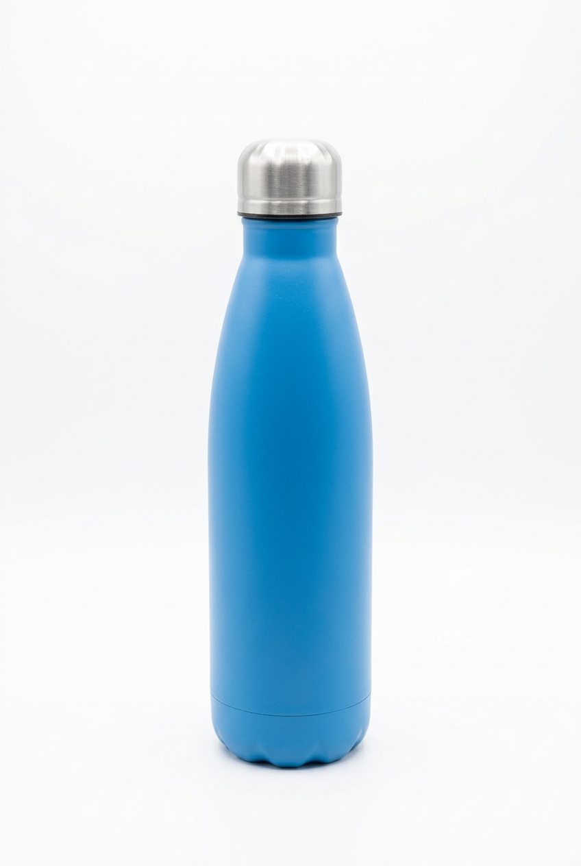 Blue double walled personalised drink bottle