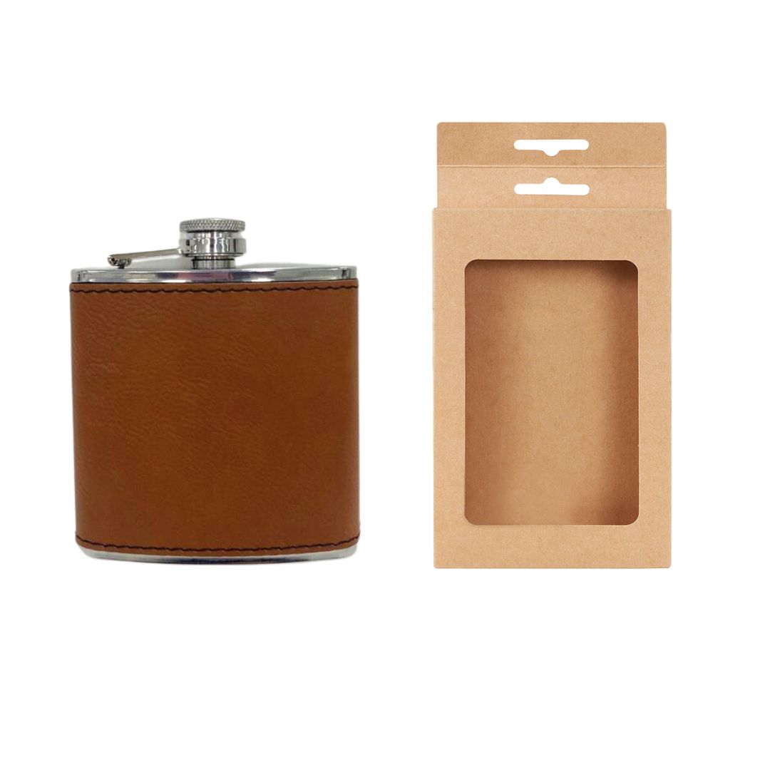 Faux Leather Hip Flask 6oz
