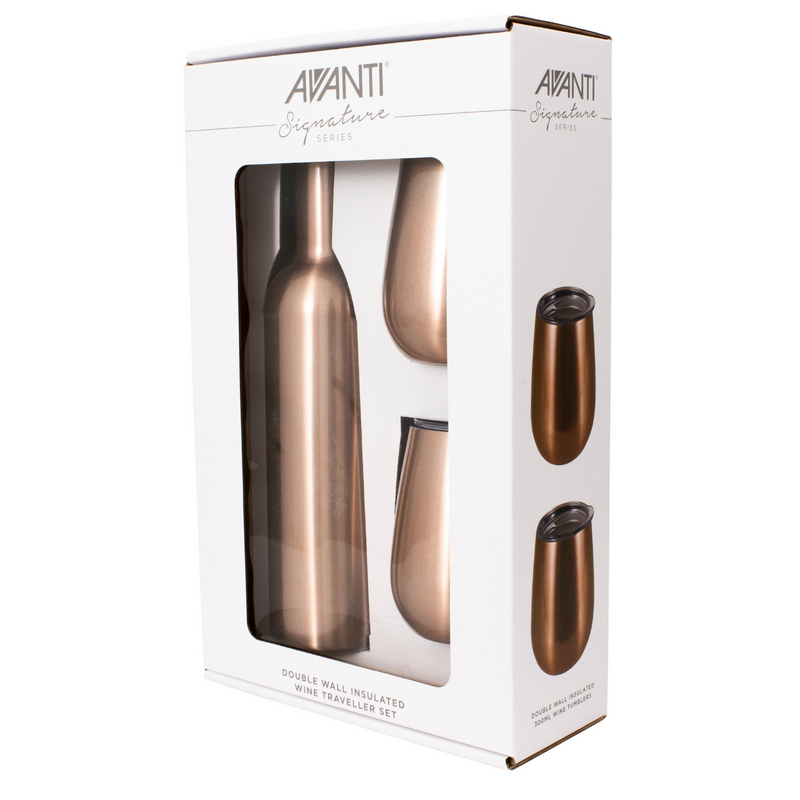 Avanti Double Wall Insulated Wine Traveller Set rose gold 1