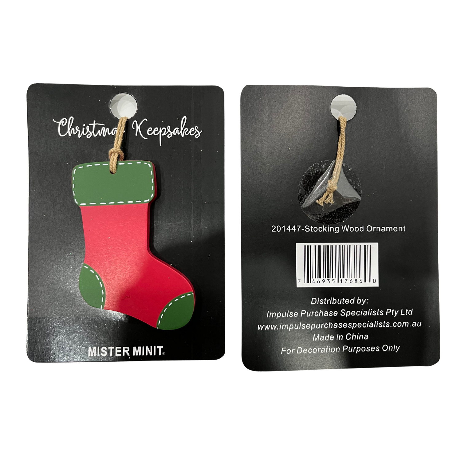 Hanging Stocking Wooden Christmas Keepsake