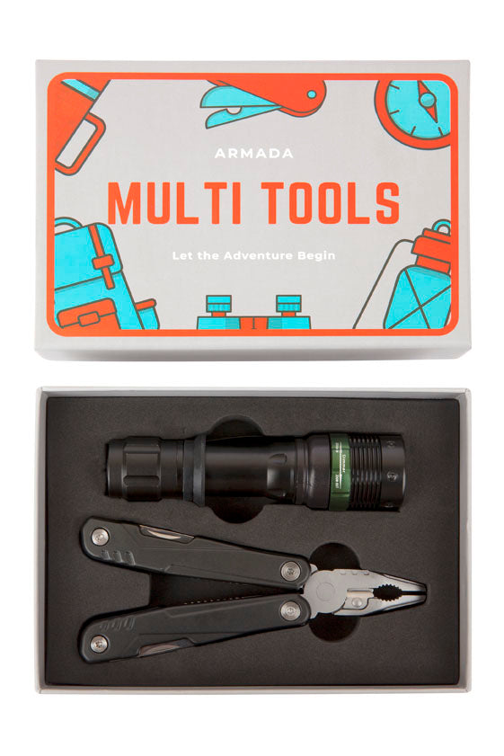 12 in 1 Multi-tool with Pliers & Torch - in a box