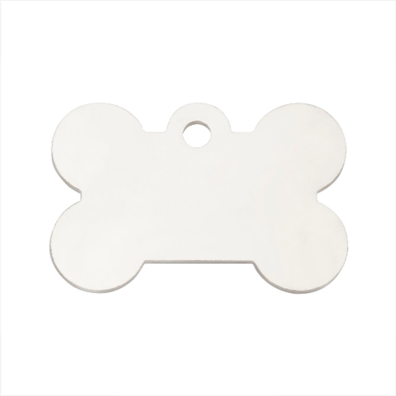 Nickel Bone Dog Tag - Personalized Pet ID Tag
