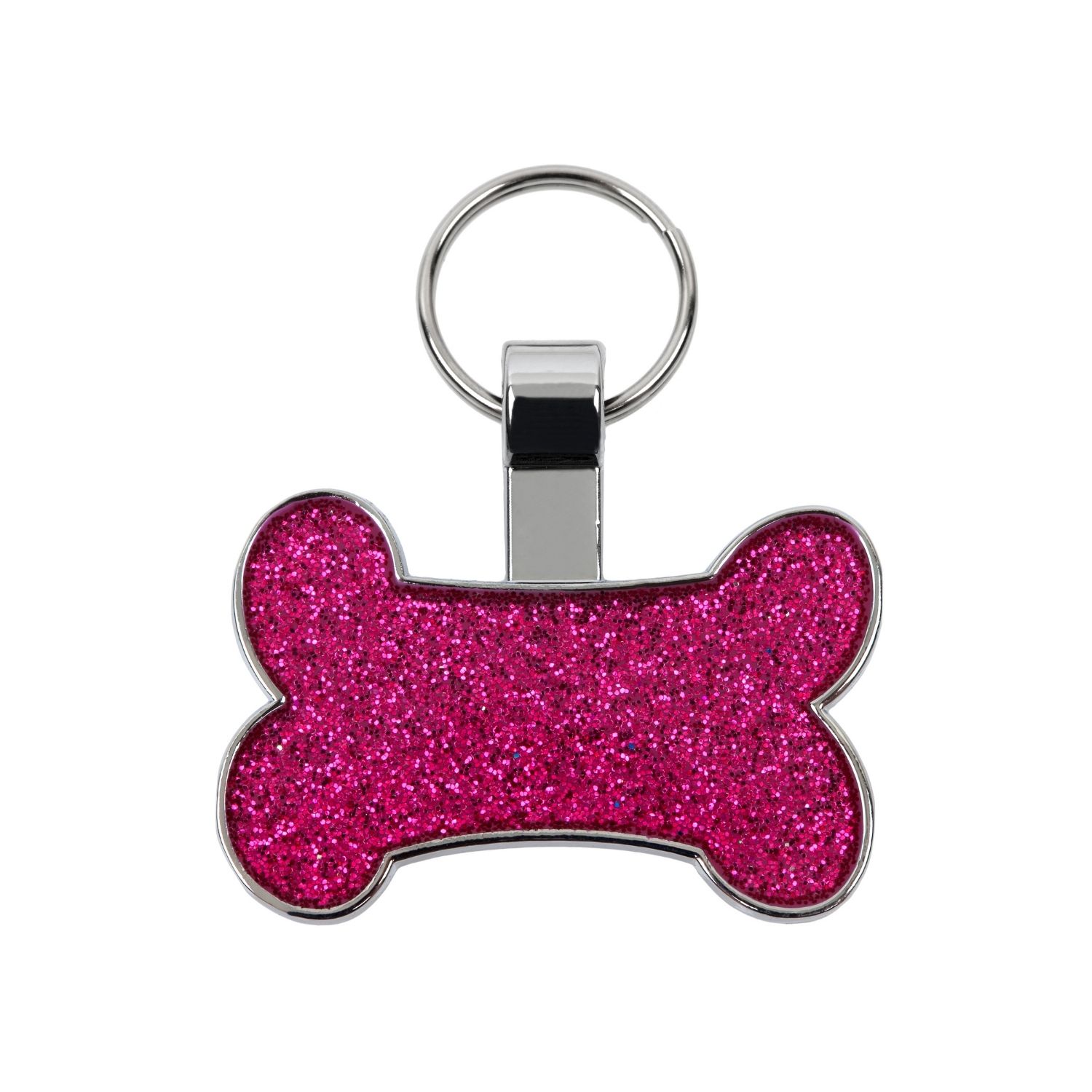 Pink Glitter Dog Bone Tag