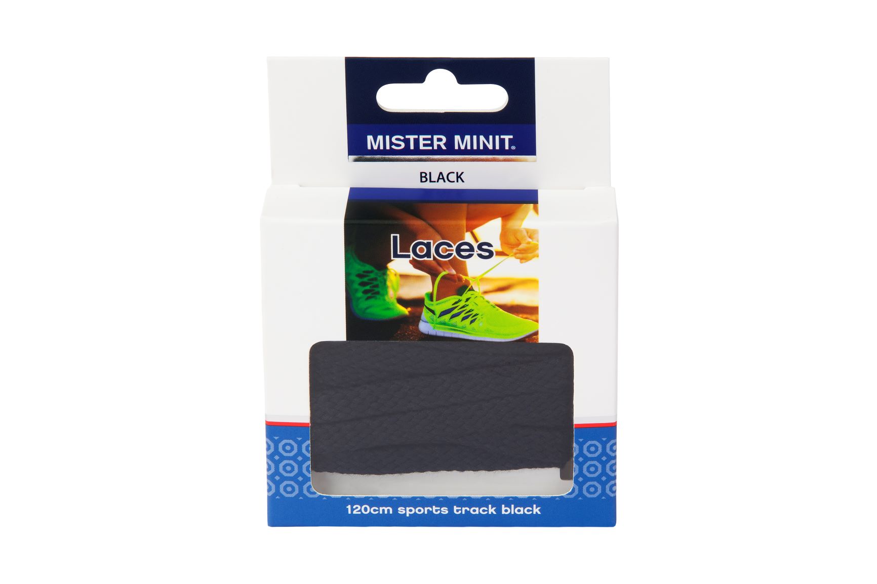 120cm Sports Track Flat Black Laces