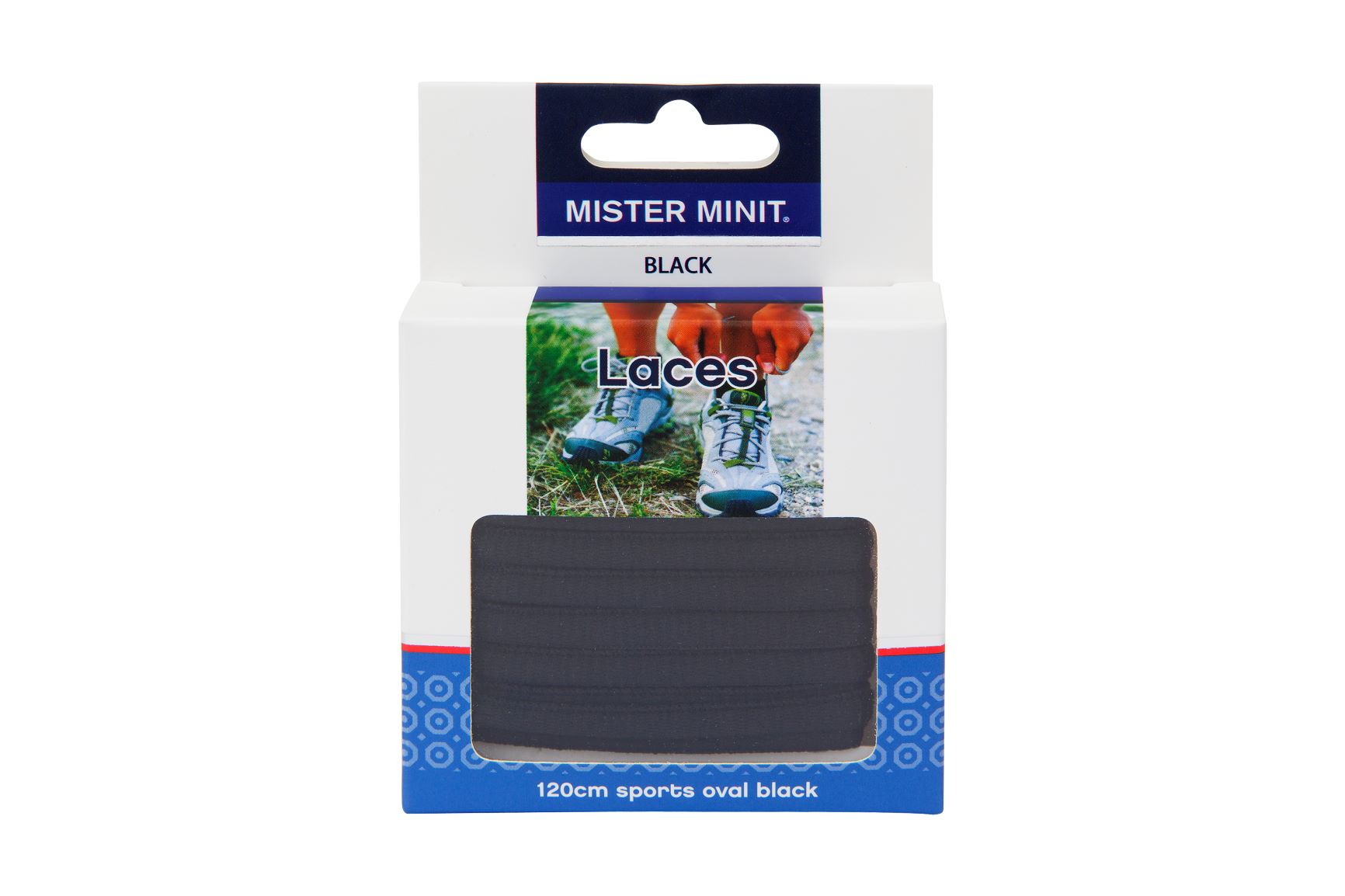 120cm Sports Oval Black Laces