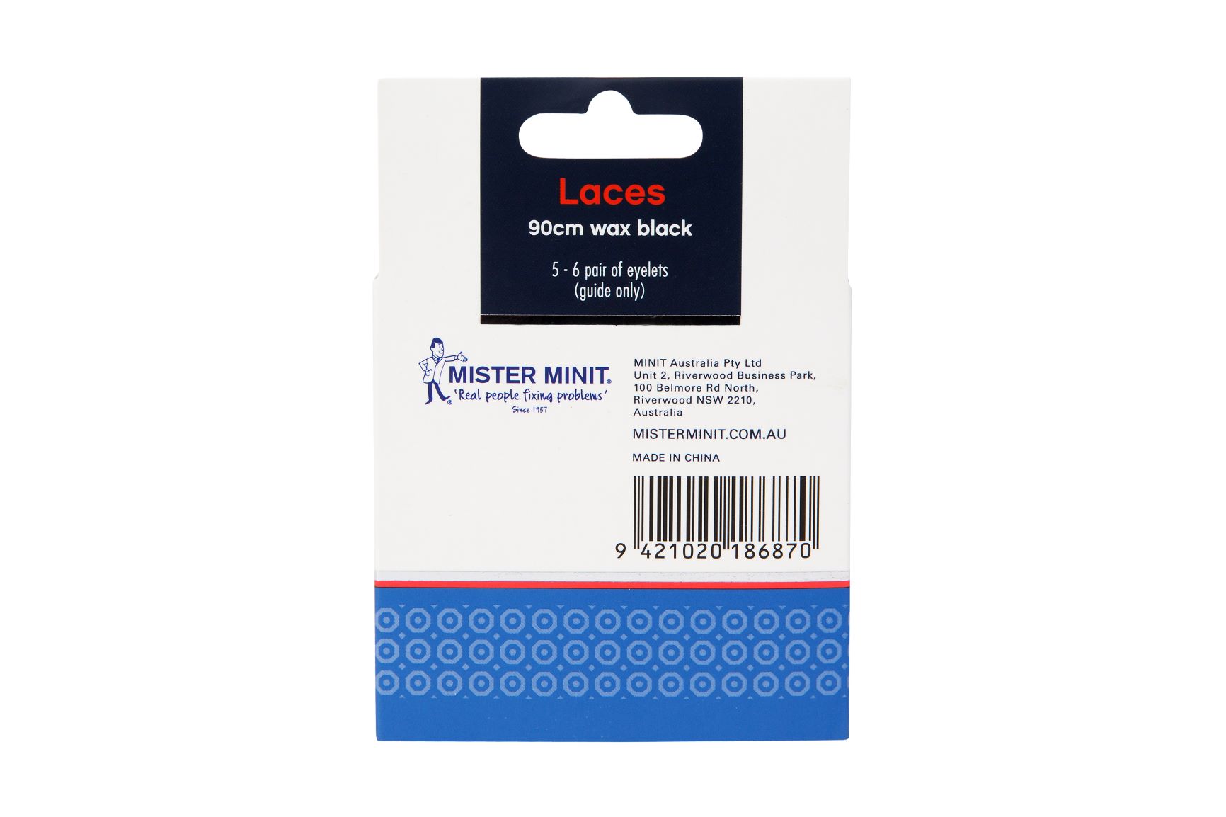 90cm Wax Black Laces