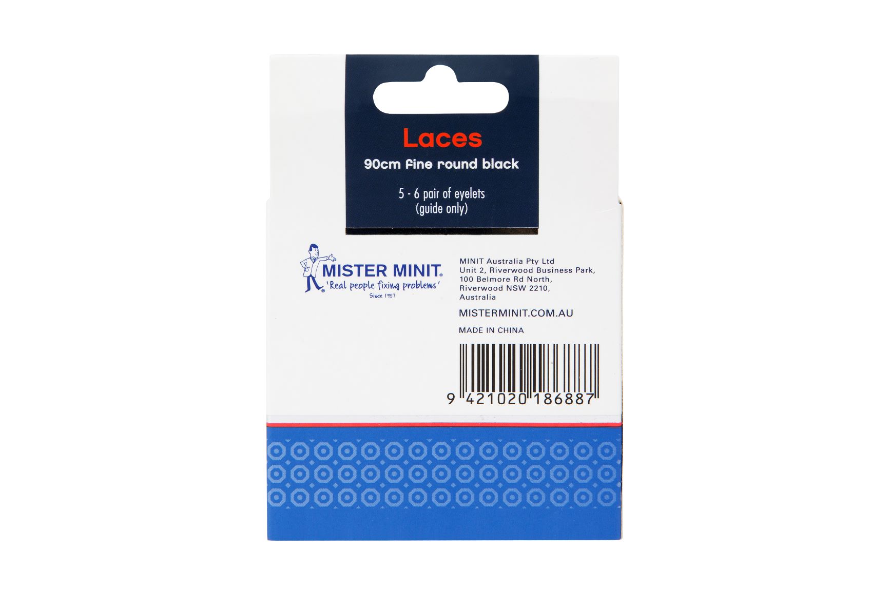 90cm Fine Round Black Laces