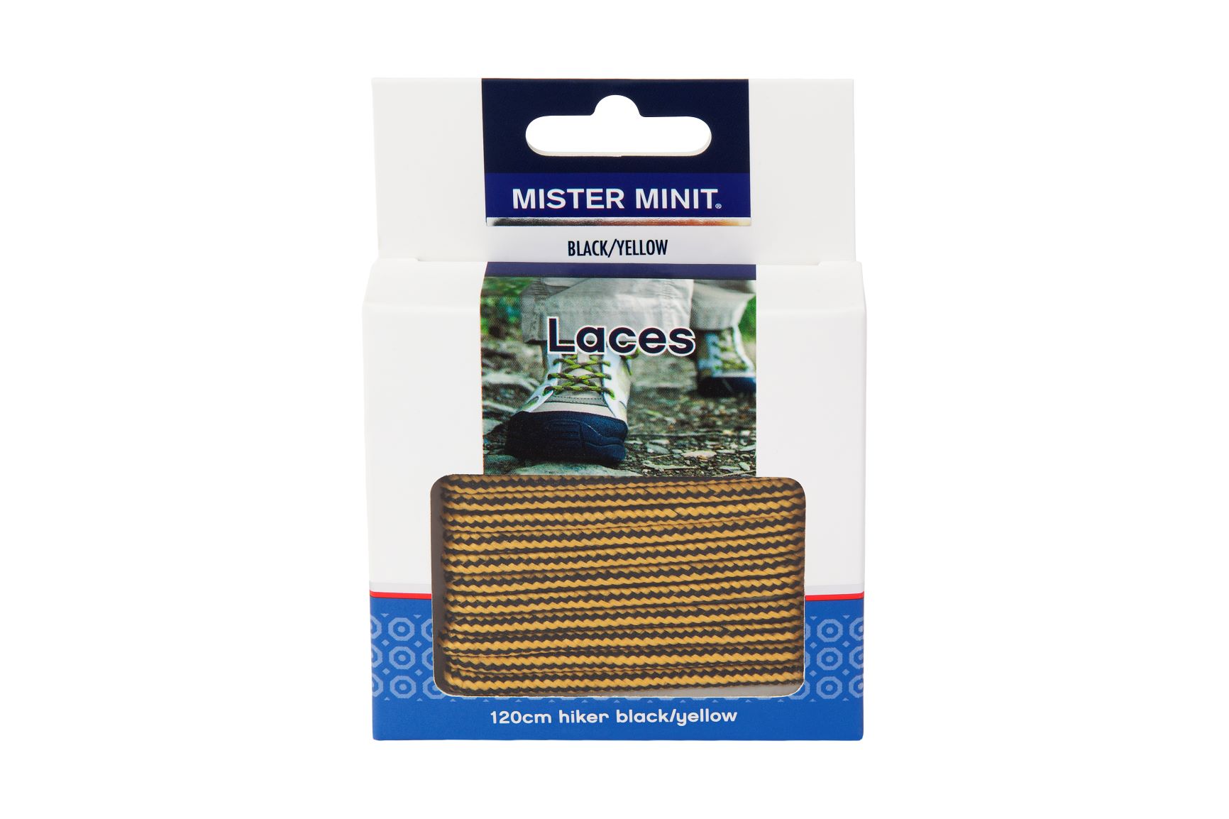 120cm Hiker Black/Yellow Laces