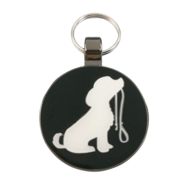 Dog with Lead Pet Tag