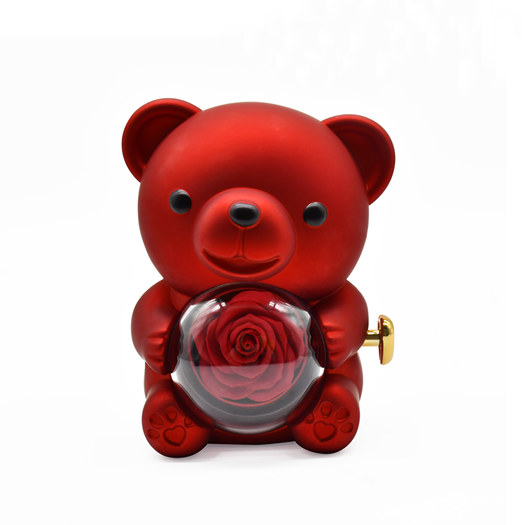 Teddy Bear Rose Flower Box