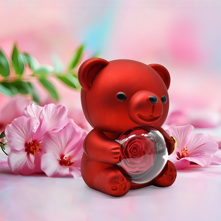 Teddy Bear Rose Flower Box