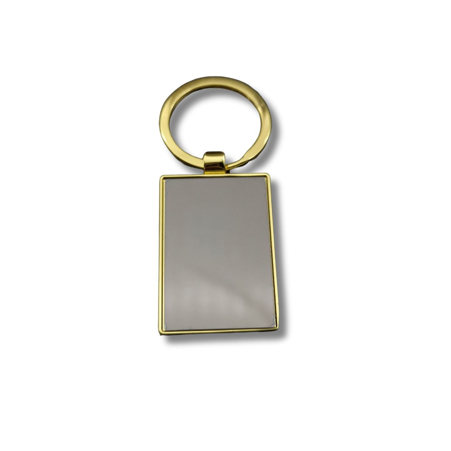 Rectangle Gold Black Keyring