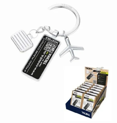 Troika Suitcase Airplane Lost & Found Tracking Keyring Device
