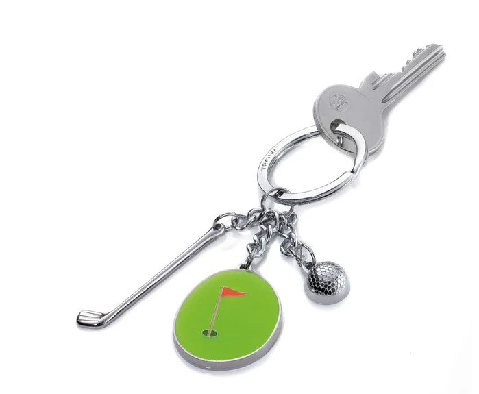 Troika Hole In One Golf Themed Charm Keyring Accessory