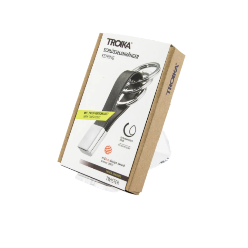 Troika Twister Quick Release Leather Loop 3 Keyrings Accessory