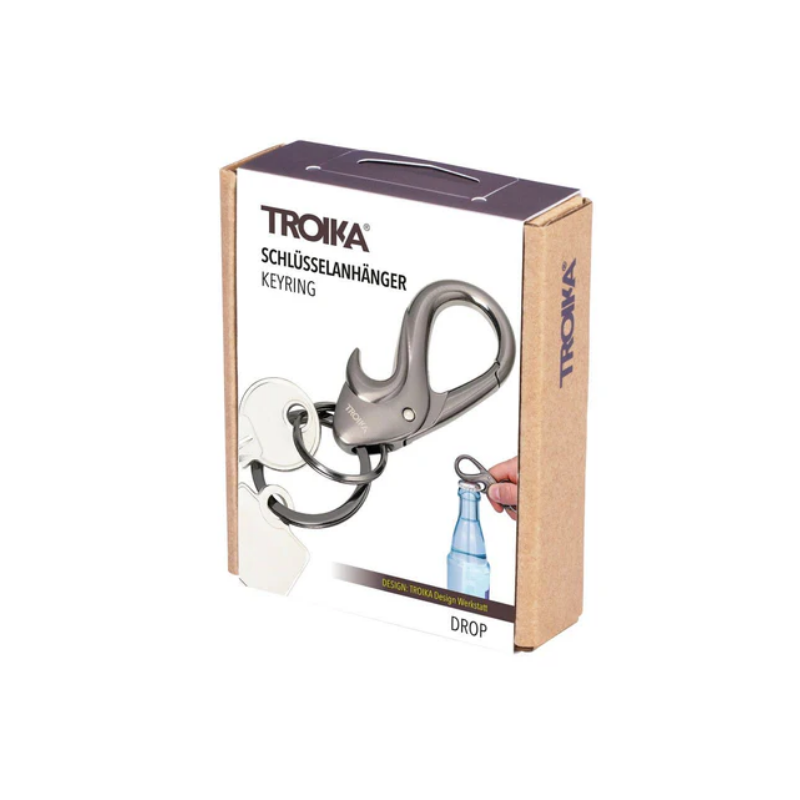 Troika Drop Double Keychain/Bottle Opener Keyring Accessory