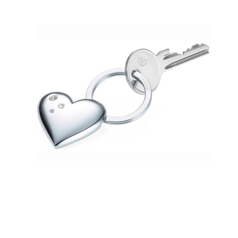 3D Heart With Swarovski Crystals Keyring