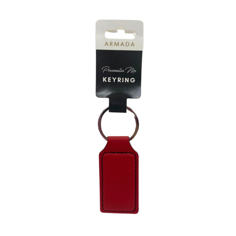 Faux Leather Rectangle Keyring