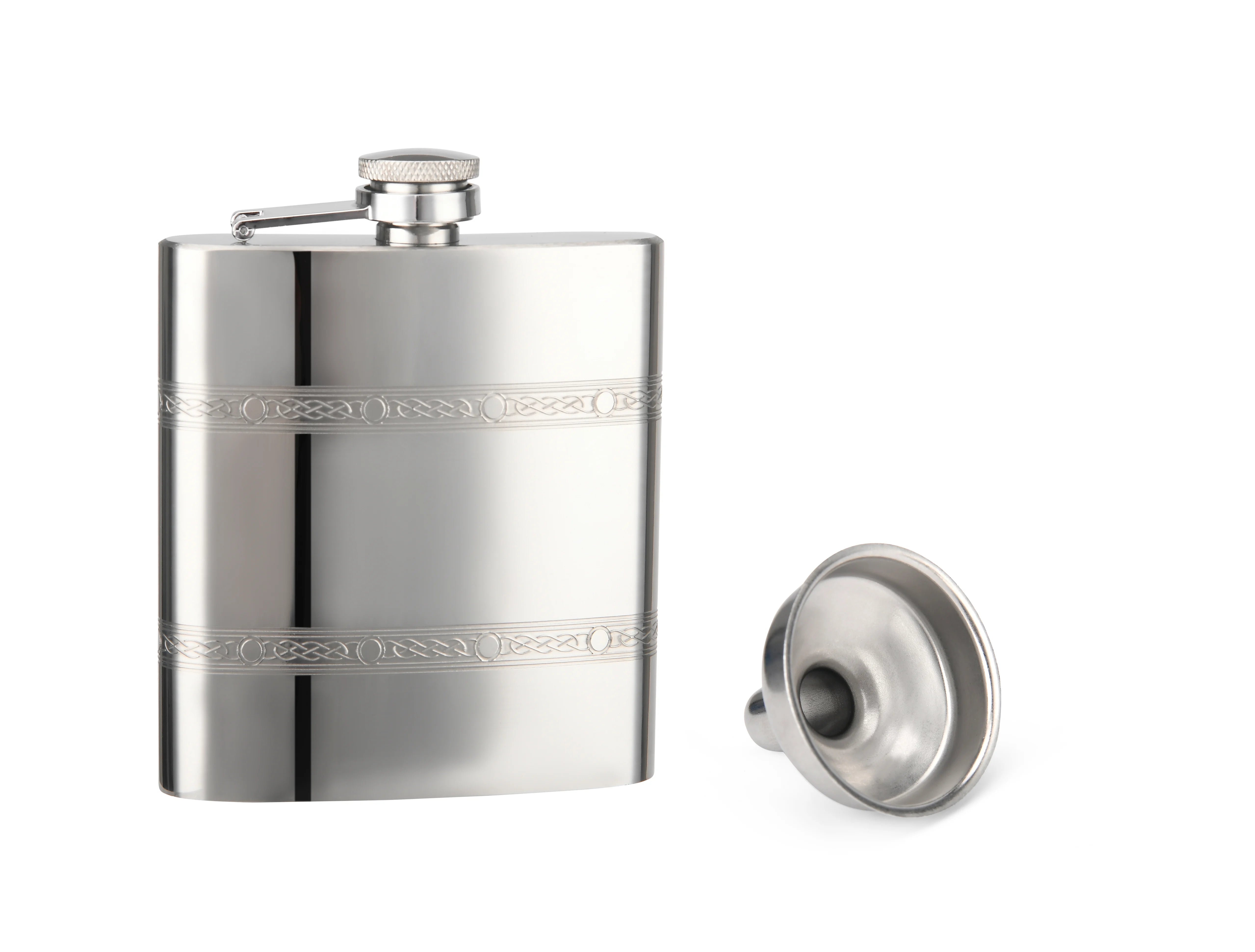 Celtic Double Banded Stainless Steel Hip Flask