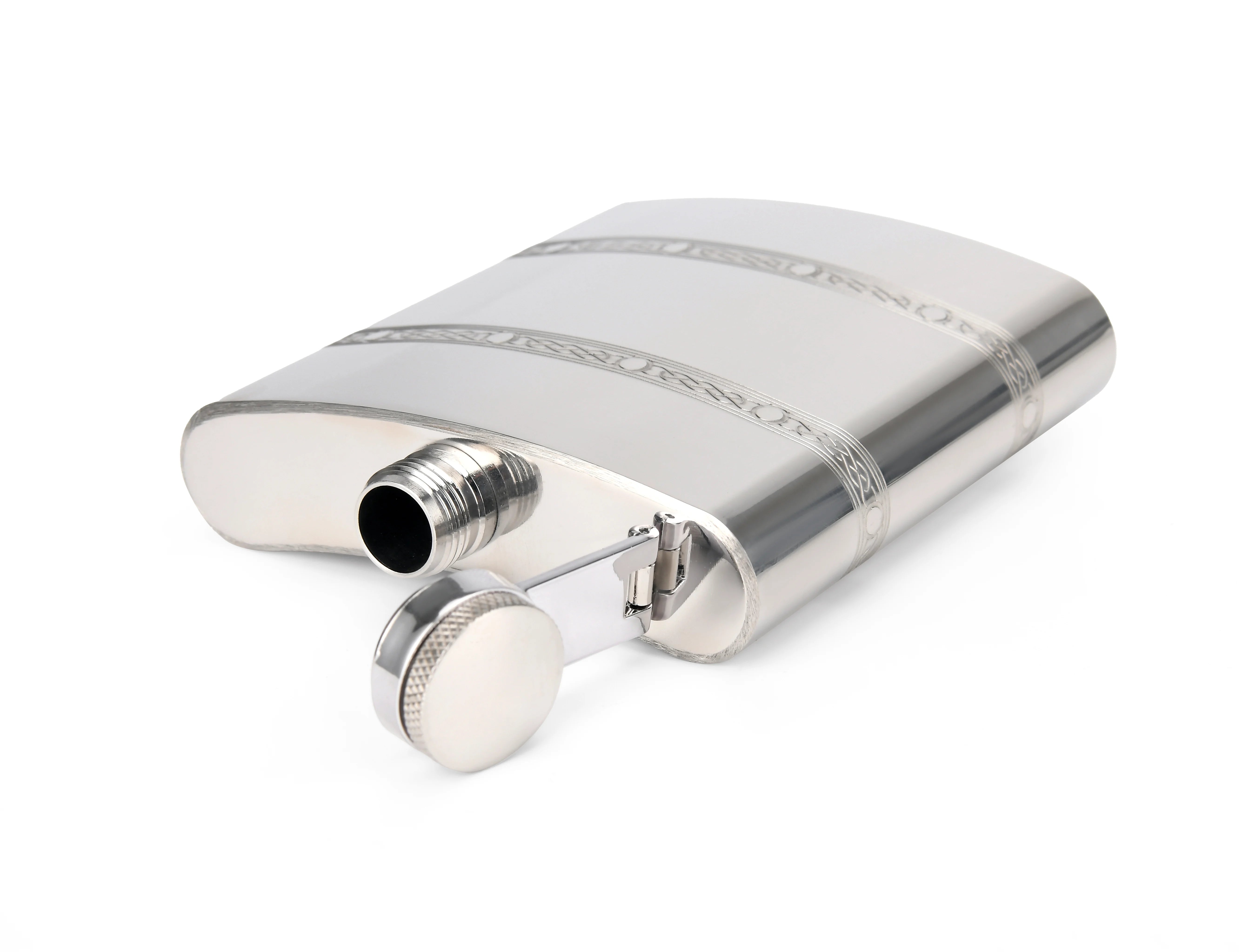 Celtic Double Banded Stainless Steel Hip Flask