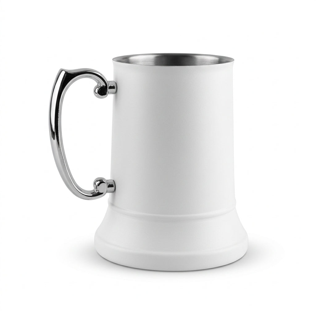 Matte White Tankard -  Stainless Steel - Add Personalisation