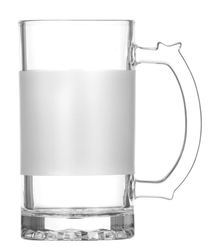 Glass Beer Stein 500ml With Engravable Decal Glassware