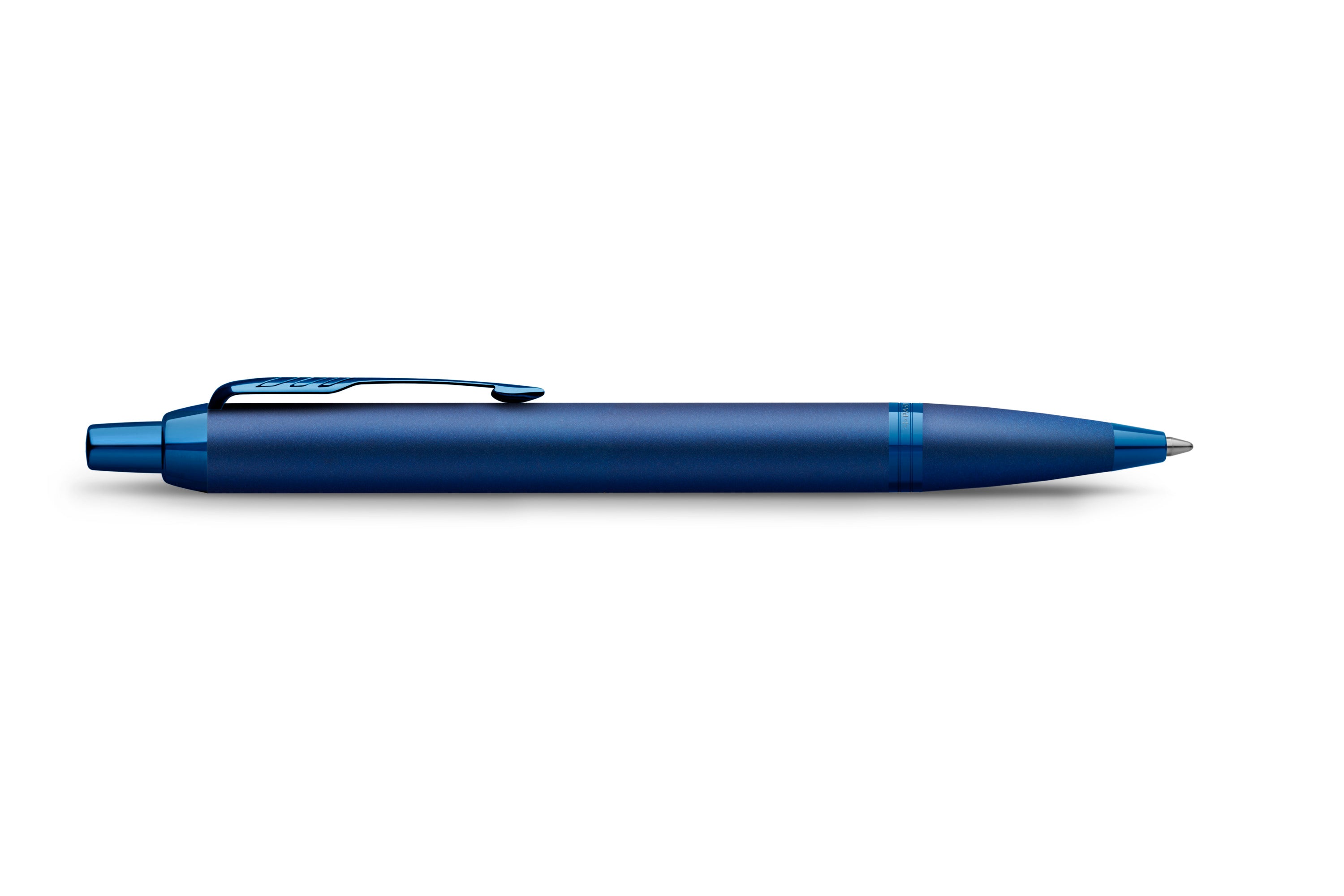 Engraved blue Parker IM Monochrome Ballpoint Pen – Luxury Professional Writing Instrument perfect for office gifts, thank you presents, graduation and more