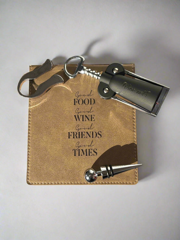 Example of an Engraved 3pc wine set from Mister Minit