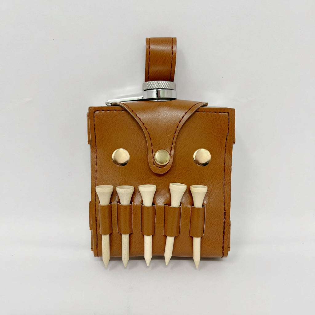 Engravable Hip Flask & Golf Tee Set