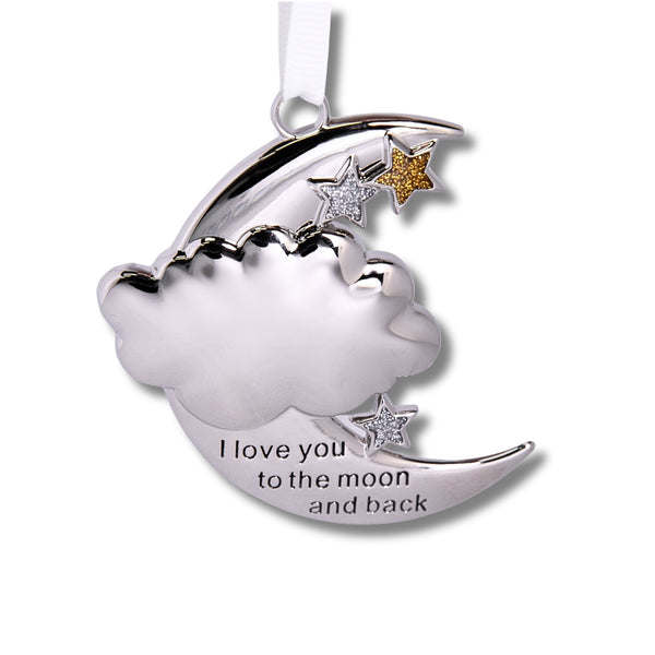 I Love You to the Moon and Back Christmas Tree Decoration. Personalised Christmas Keepsake