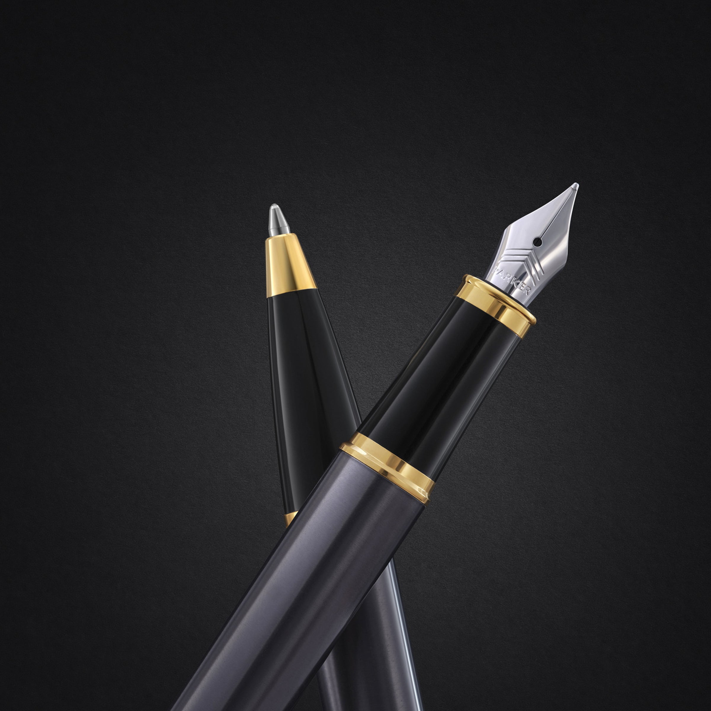 Parker Pen IM Core Grey/Gold Trim Ball Point Pen