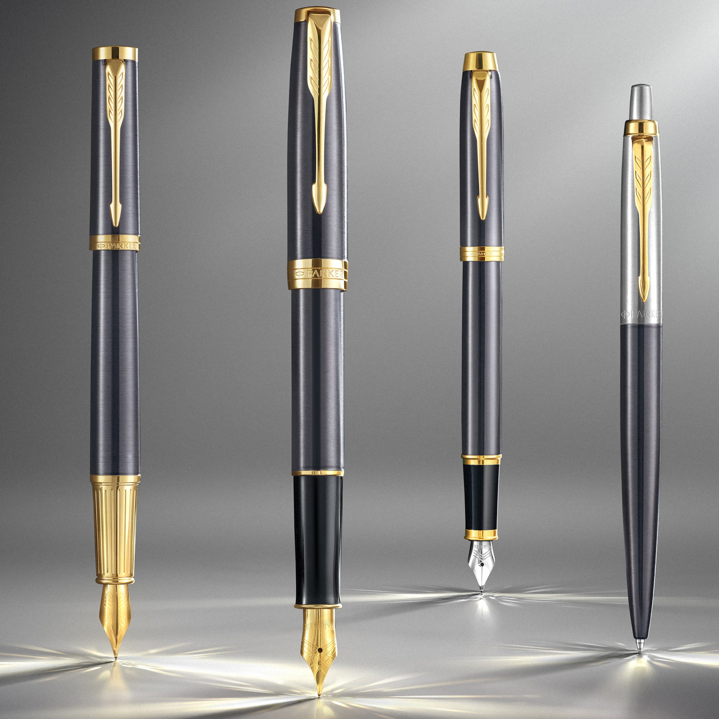 Parker Pen IM Core Grey/Gold Trim Ball Point Pen