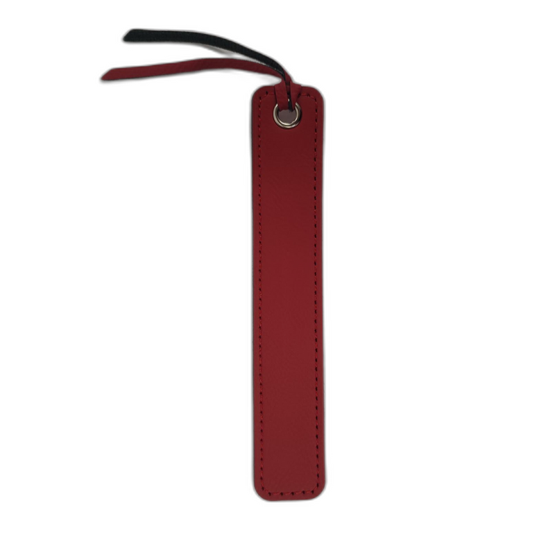 Engraved Faux Leather Red Bookmark