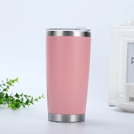 Double walled pink personalised 600ml tumbler or coffee cup