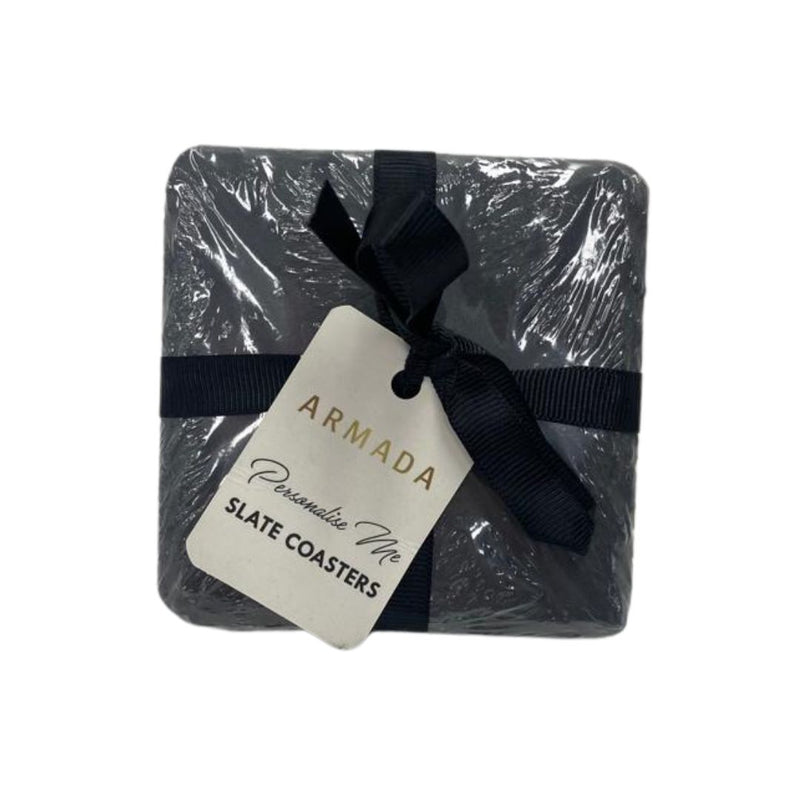 Personalised Sqaure Slate Coaster Set Gift