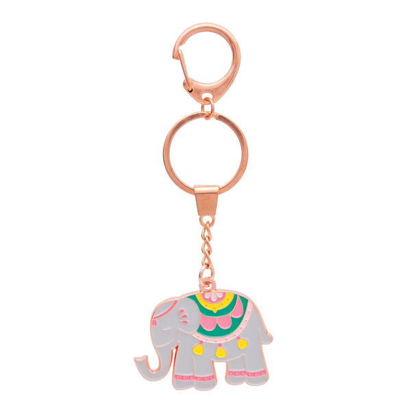 Mandala Elephant Keyring