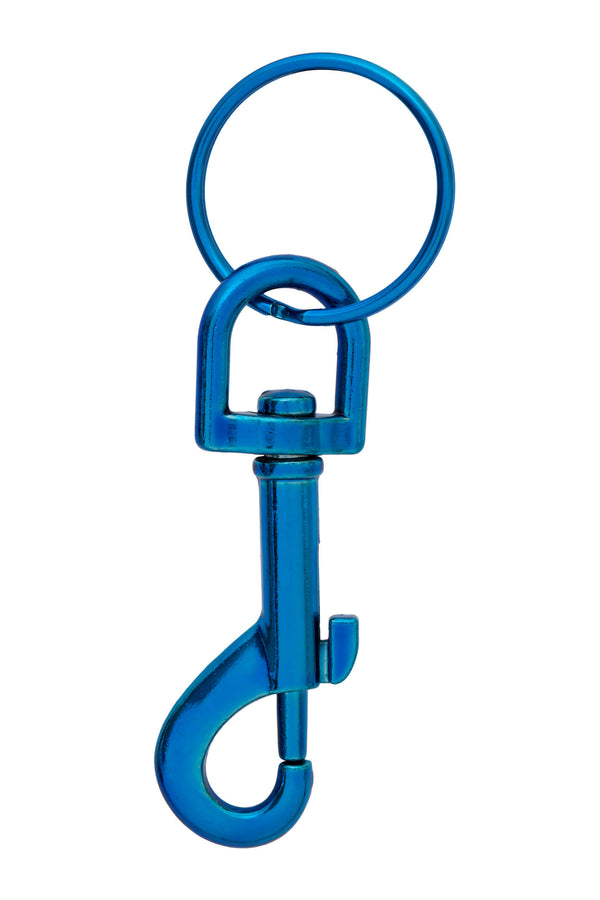 Jeans Clasp Anodised Key Ring Accessory Blue