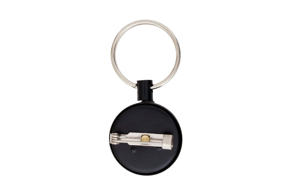 Retriver Small With Pin Black Plastic Key Ring Accessory