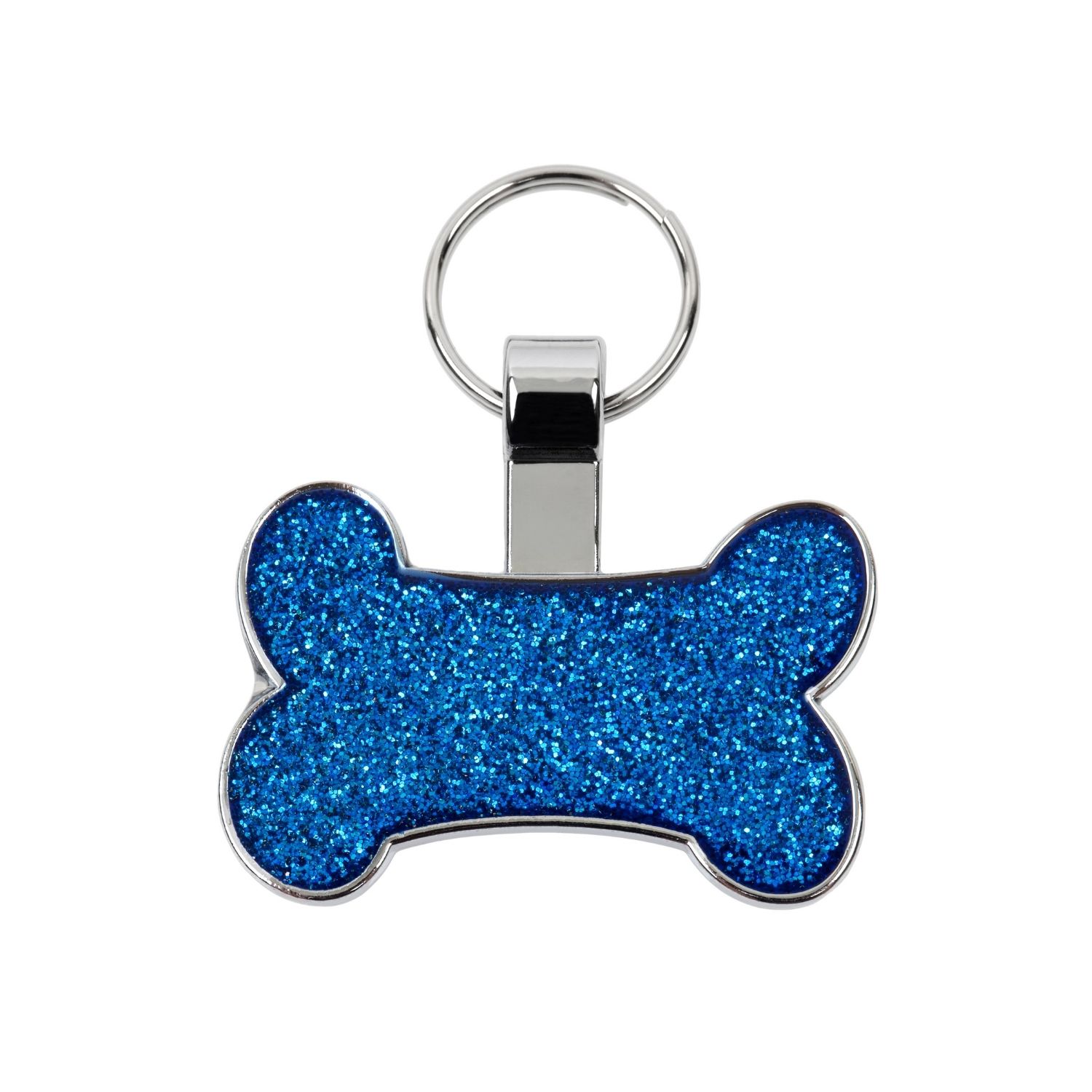 Blue Glitter Dog Bone Pet Tag Personalised Pet ID Tag Mister Minit
