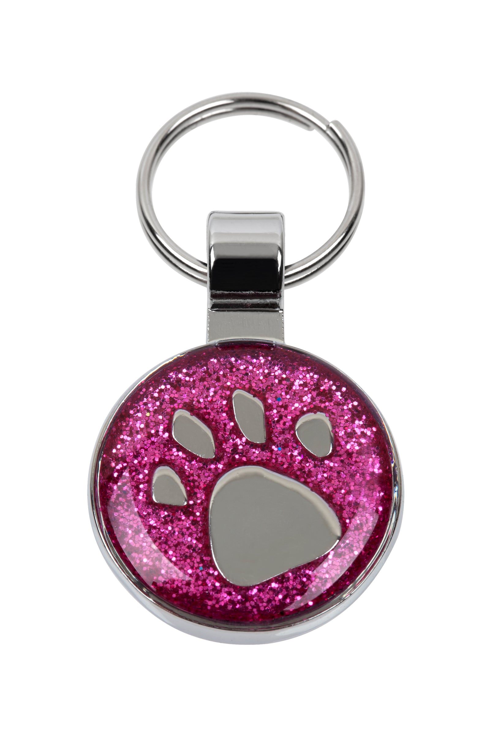 Pink Glitter Paw Print Cat ID Tag Engraved by Mister Minit Mister Minit