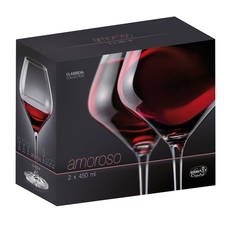 Amoroso 450ml Wine Glasses Boxed