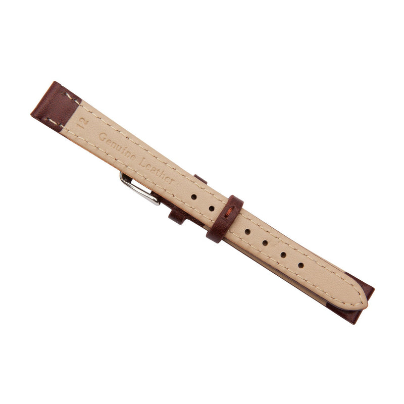 Brown calf leather watch band 12mm 2520112 2