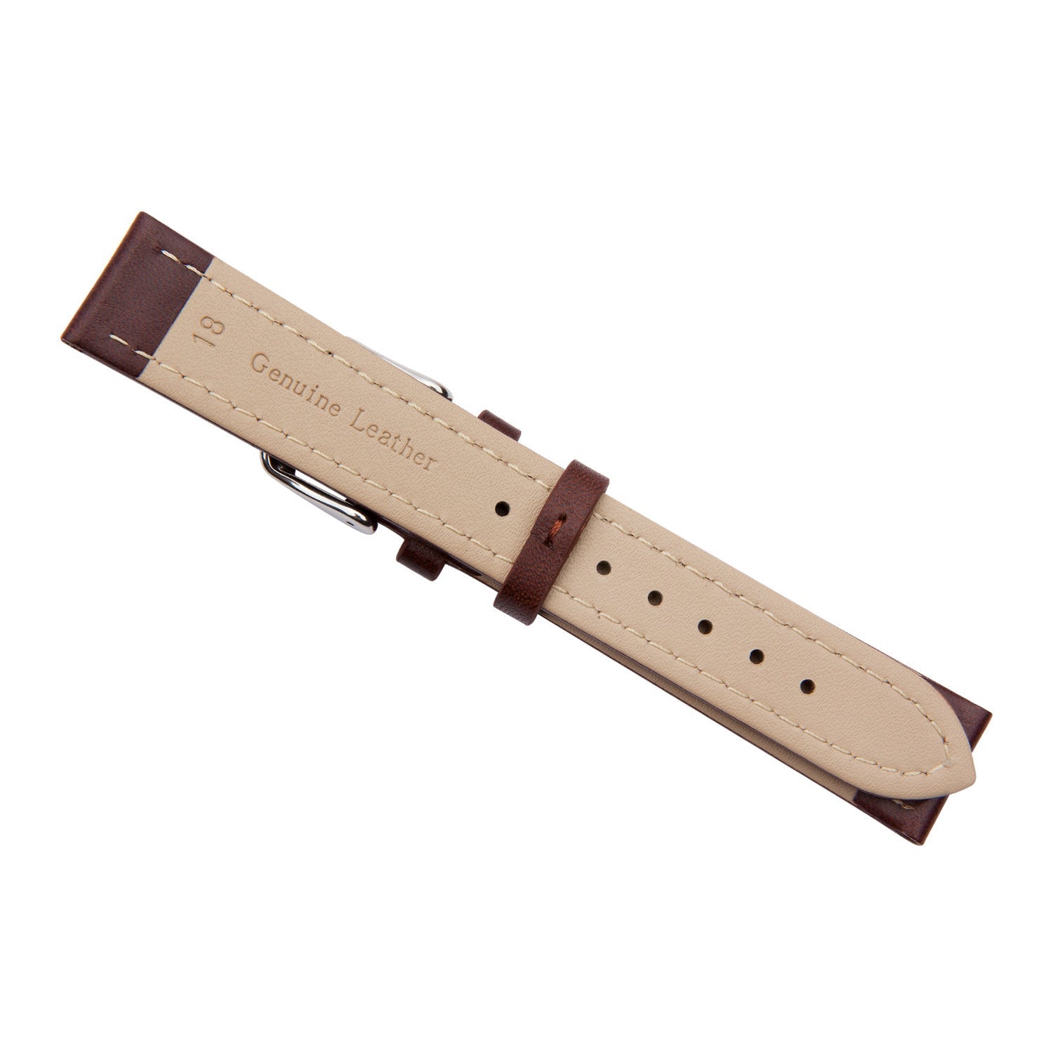 Brown calf leather watch band 18mm 2520118 1