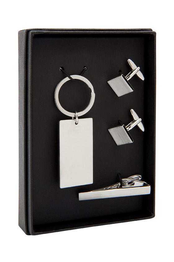 Keyring Gift Set with Tie Bar and Cuff Links