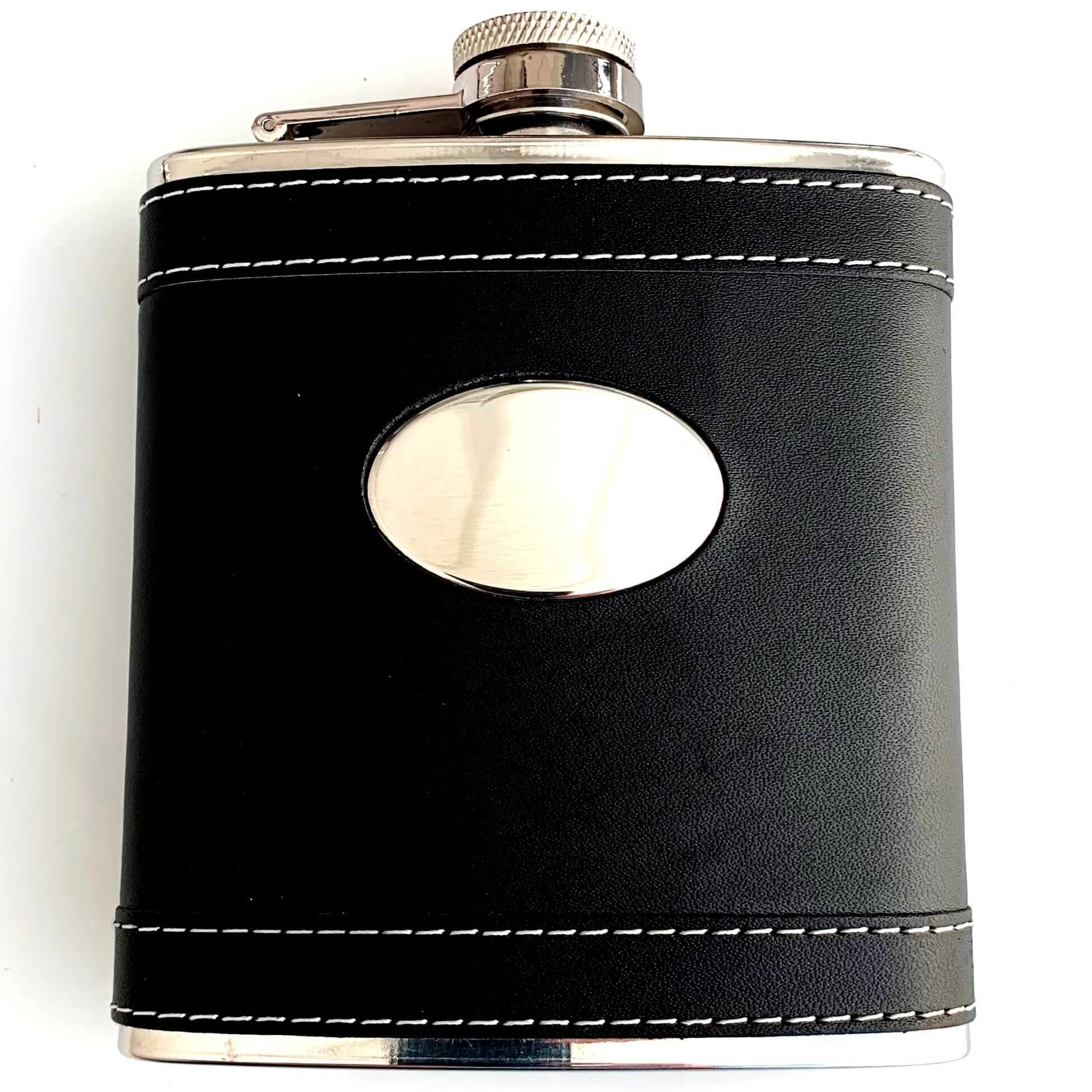 FLASK BLACK LEATHERETTE + SHOT 140944
