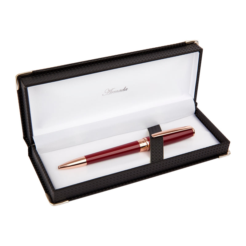 Classic Burgundy & Rose Gold Ballpoint Pen - Add Personalisation